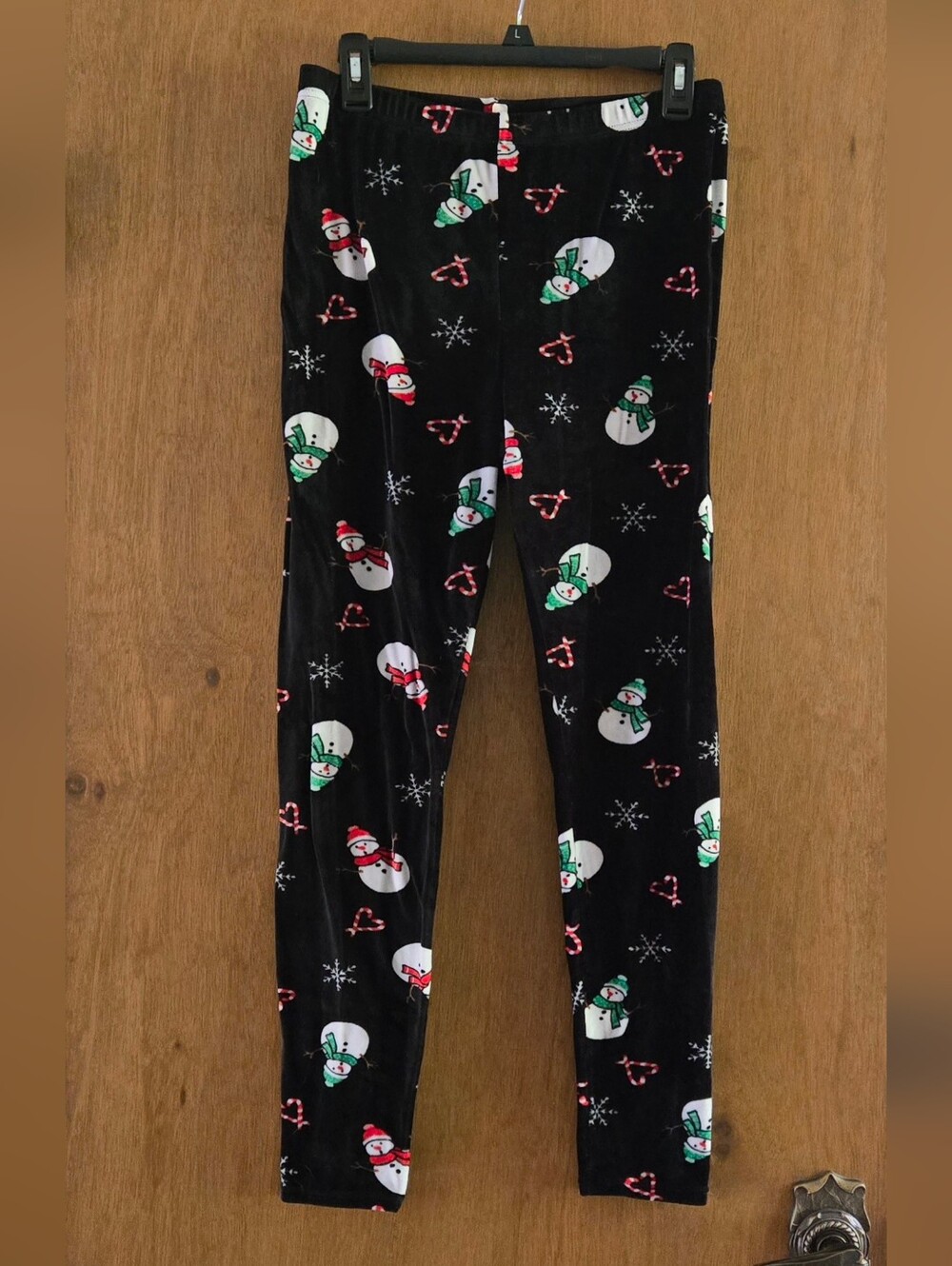 Holiday Editions Black Snowman & Candy Cane Leggings